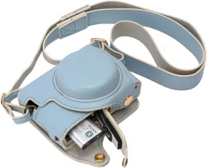 for Sony rx100 case,for Sony rx100 vi case,dsc-rx100 Mark ii,dsc-rx100 iii,dsc-rx100 iv,dsc-rx100 v RX100 vii m6 5a m3 Protective Leather Camera Case Bag with Camera Shoulder Strap (blue)