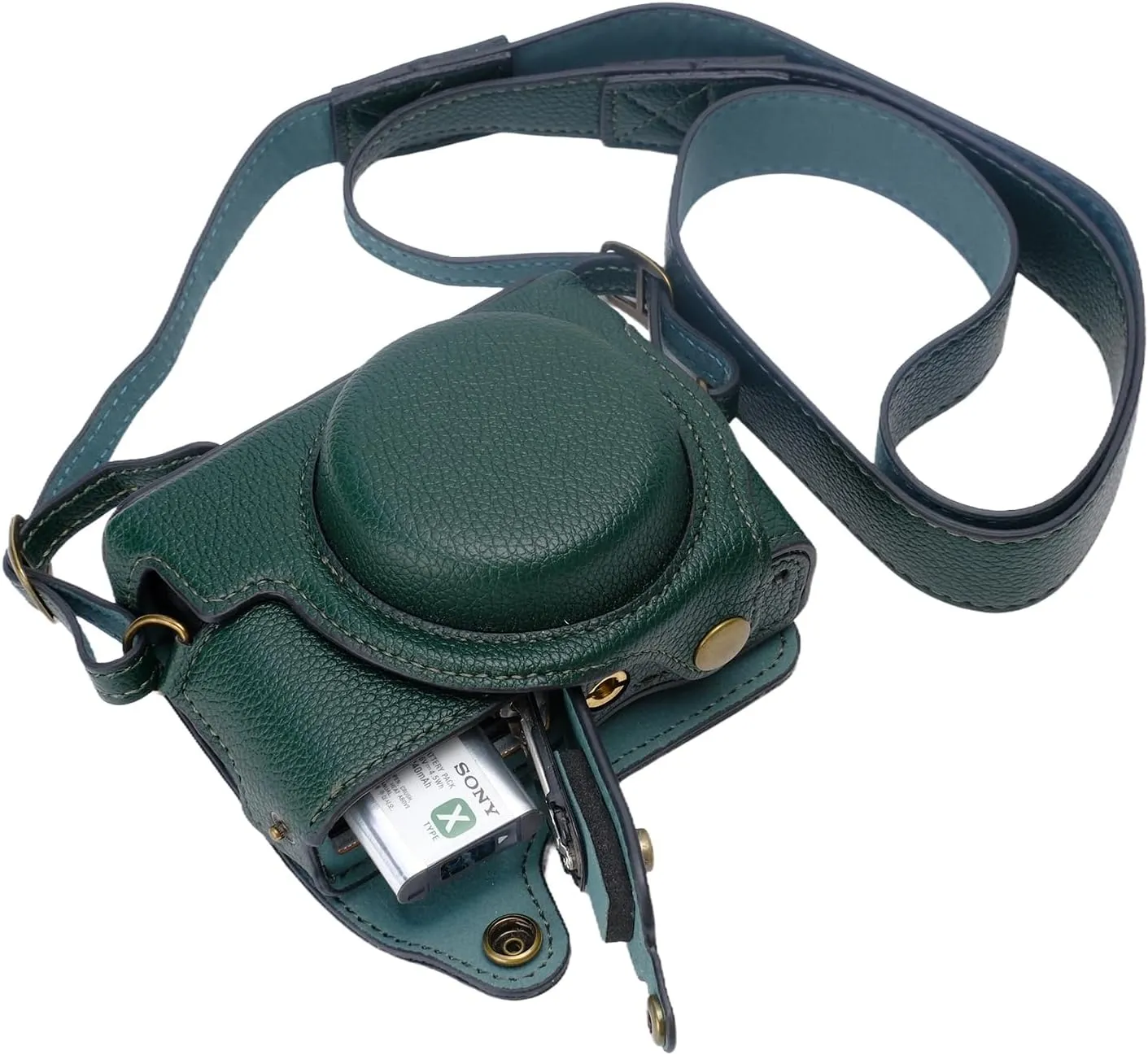 for Sony rx100 case,for Sony rx100 vi case,dsc-rx100 Mark ii,dsc-rx100 iii,dsc-rx100 iv,dsc-rx100 v RX100 vii m6 5a m3 Protective Leather Camera Case Bag with Camera Shoulder Strap (green)