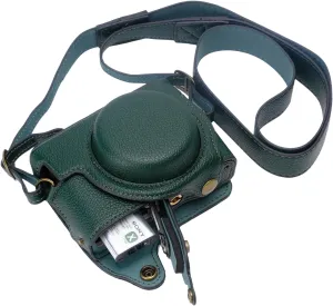 for Sony rx100 case,for Sony rx100 vi case,dsc-rx100 Mark ii,dsc-rx100 iii,dsc-rx100 iv,dsc-rx100 v RX100 vii m6 5a m3 Protective Leather Camera Case Bag with Camera Shoulder Strap (green)