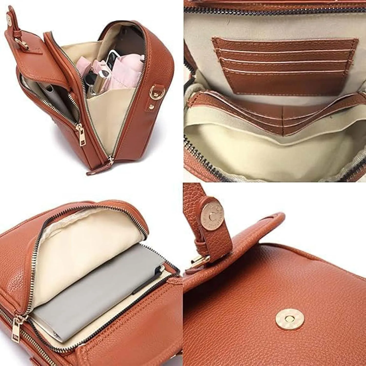 Forcipower Crossbody Bag, 2025 New Forcipower Crossbody Leather Bag for Women, Anti-Theft Retro Design