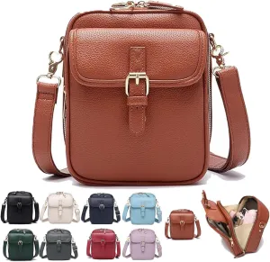 Forcipower Crossbody Bag, 2025 New Forcipower Crossbody Leather Bag for Women, Anti-Theft Retro Design