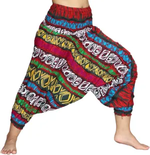 Full Funk Harem Hippie Boho Aladdin Dashiki Pants for Women, Rayon Harem Pants