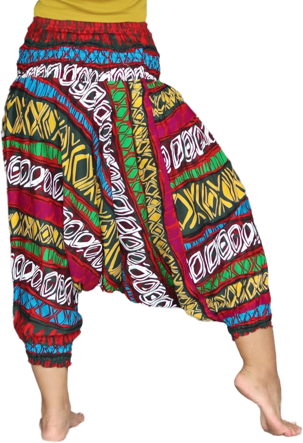 Full Funk Harem Hippie Boho Aladdin Dashiki Pants for Women, Rayon Harem Pants