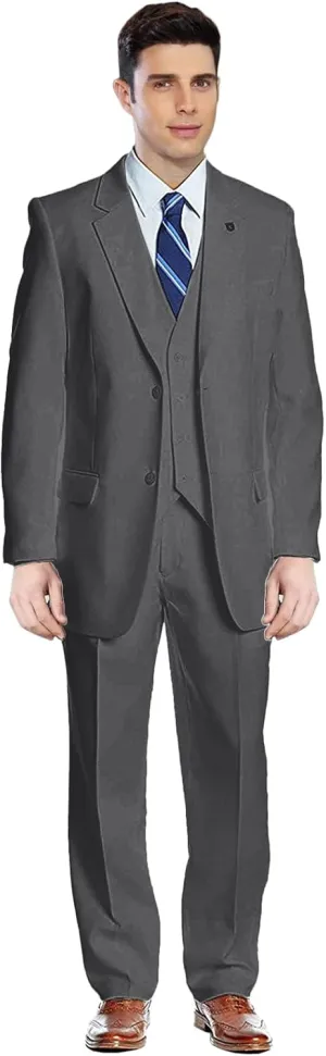 GATMSTZ Men's Notch Lapel 3 Pieces Wedding Suit Big and Tall Tuxedo Vest Pants