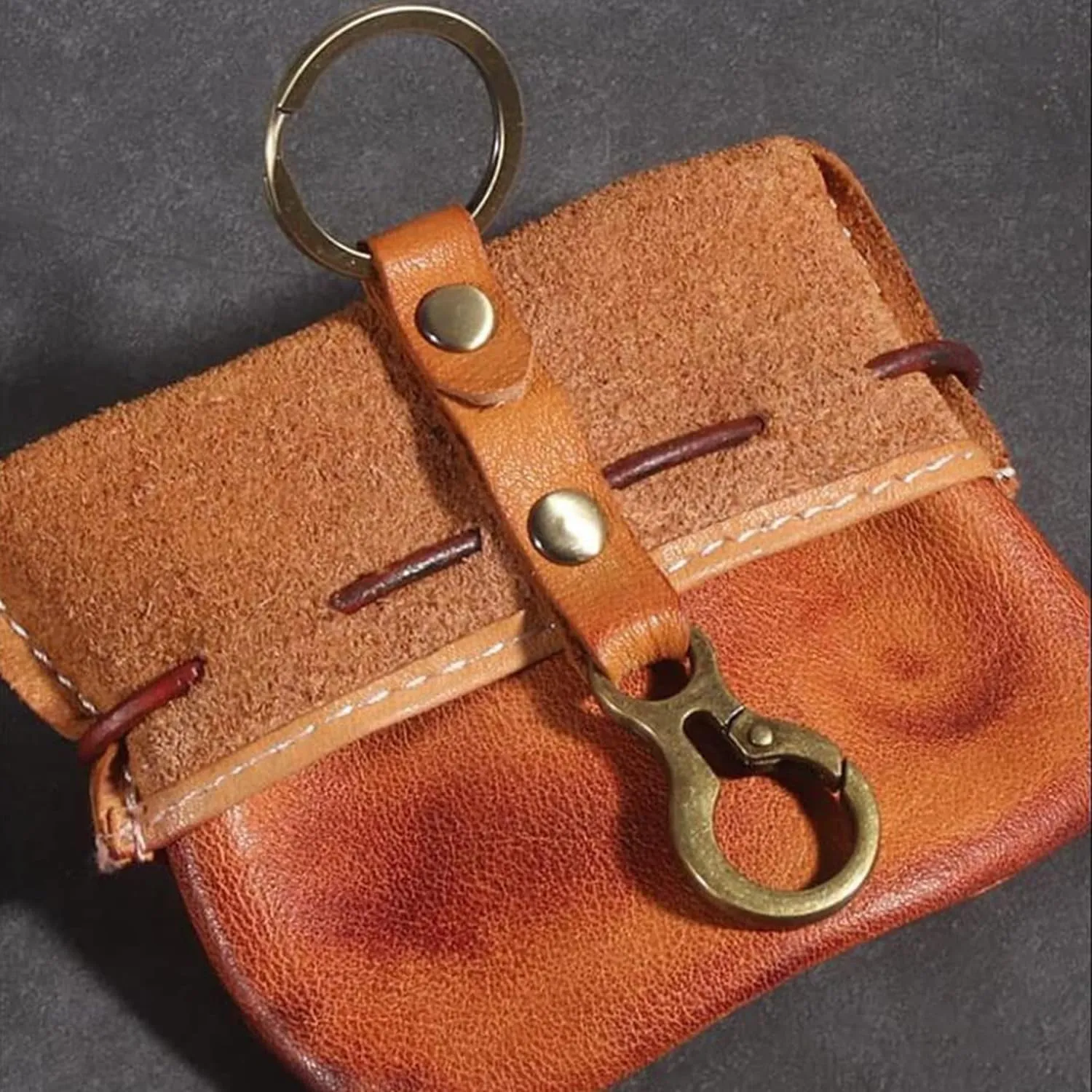 Genuine Leather Medieval Coin Purse Waist Bag, Coin Organizer, Change Holder, Small Leather Drawstring Pouch for Men & Women(Yellow)
