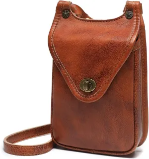 Genuine Leather Shoulder Bag Vintage Clutch Classic Handbag Retro Cell Phone Purse Embossed Tote Bag, One Color, One Size