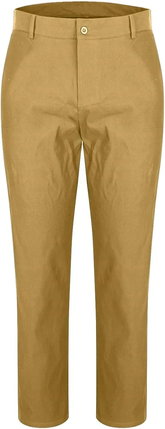 Golf Pants for Men Stretch Slim Fit Outdoor Work Dress Pants Male Casual Fashion Business Office Flat Front Trousers