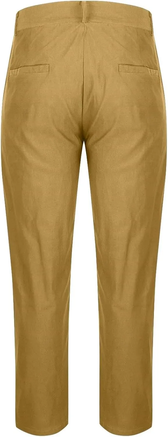 Golf Pants for Men Stretch Slim Fit Outdoor Work Dress Pants Male Casual Fashion Business Office Flat Front Trousers