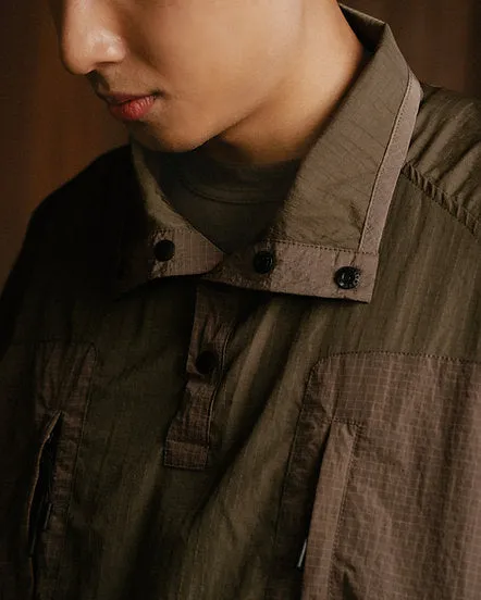 GOODTIMES WEAR: Half Snap Pullover Jacket (Umber)