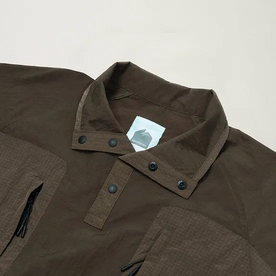 GOODTIMES WEAR: Half Snap Pullover Jacket (Umber)
