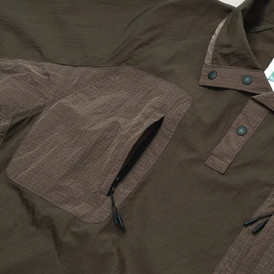 GOODTIMES WEAR: Half Snap Pullover Jacket (Umber)