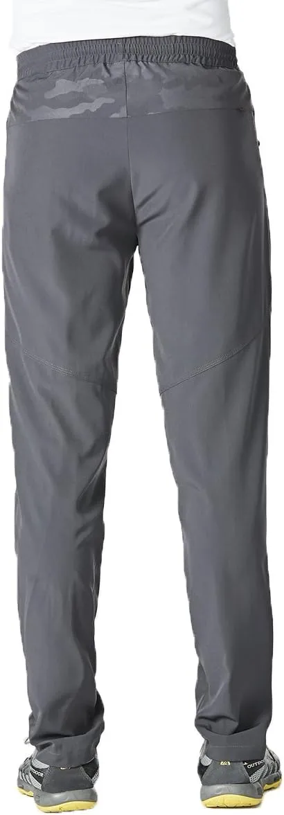 Gopune Men's Lightweight Hiking Running Sweatpants Quick Dry Outdoor Athletic Casual Pants with Zipper Pockets