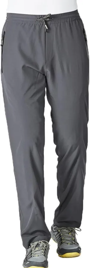 Gopune Men's Lightweight Hiking Running Sweatpants Quick Dry Outdoor Athletic Casual Pants with Zipper Pockets
