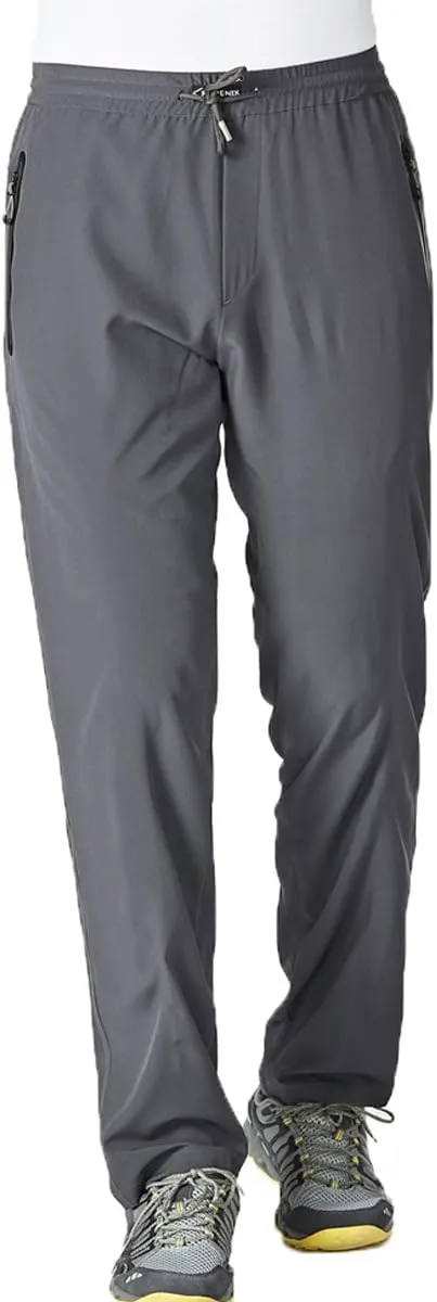 Gopune Men's Lightweight Hiking Running Sweatpants Quick Dry Outdoor Athletic Casual Pants with Zipper Pockets