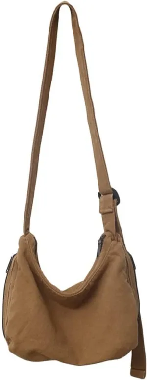 GRPKSSIB Unisex Canvas Crossbody Bag Hobo Casual Shoulder Bag Messenger Shopping Bag