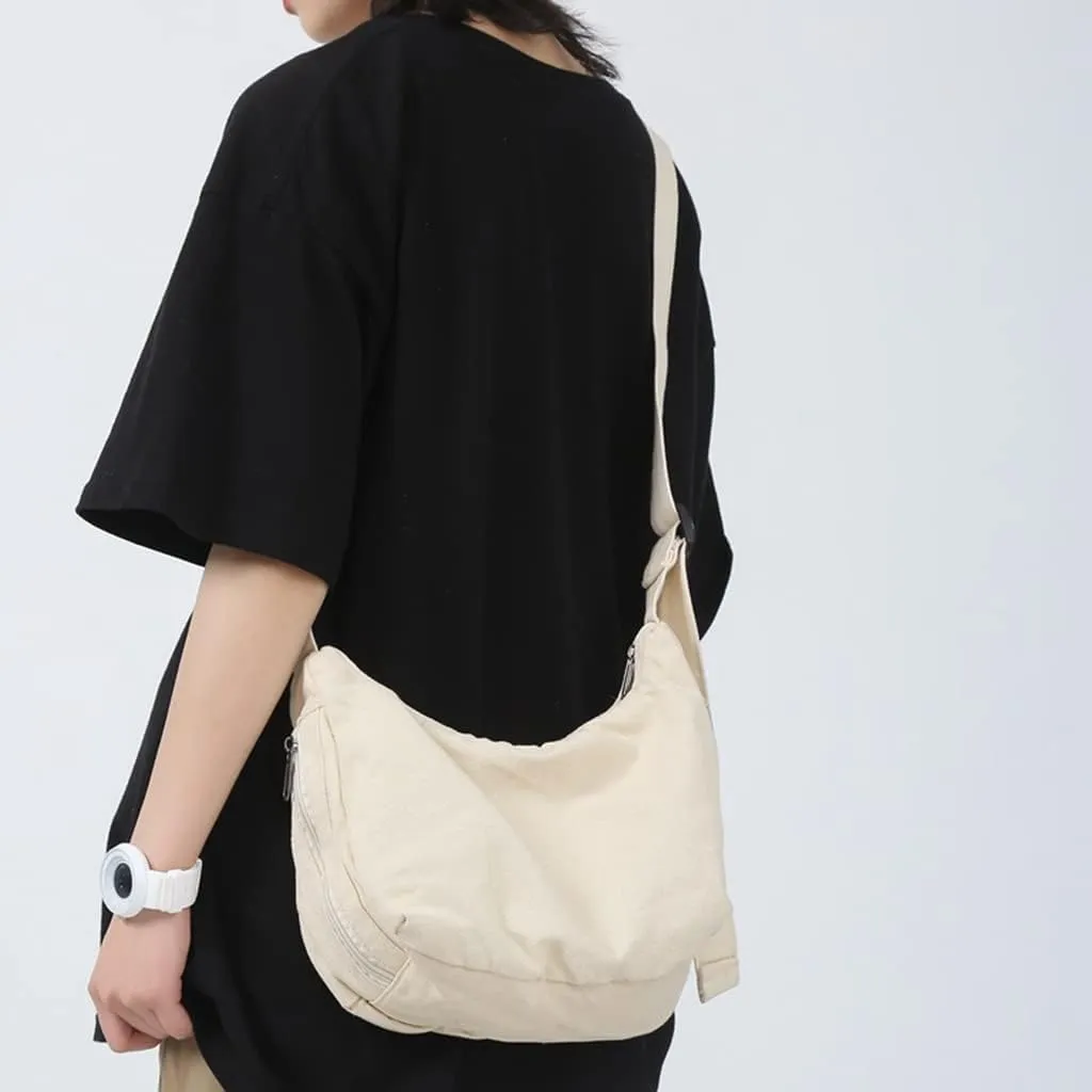 GRPKSSIB Unisex Canvas Crossbody Bag Hobo Casual Shoulder Bag Messenger Shopping Bag