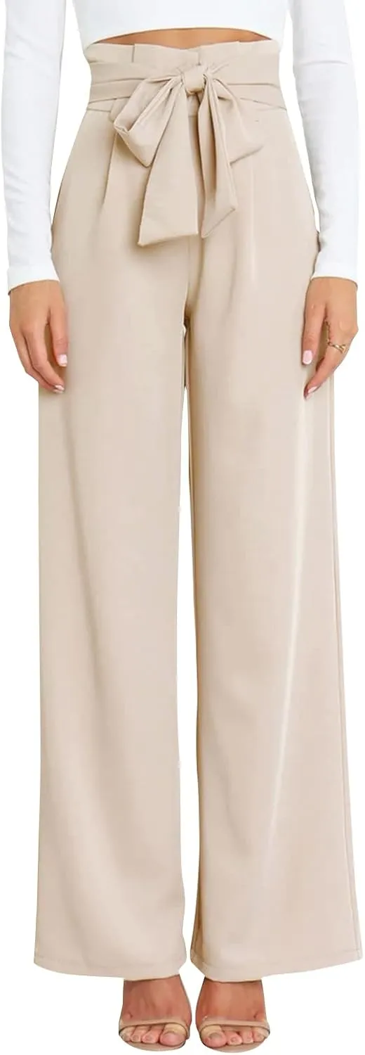 GUOLEZEEV High Waist Wide Leg Pants for Women Business Casual Outfits Dress Pants