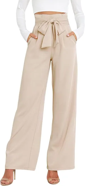 GUOLEZEEV High Waist Wide Leg Pants for Women Business Casual Outfits Dress Pants