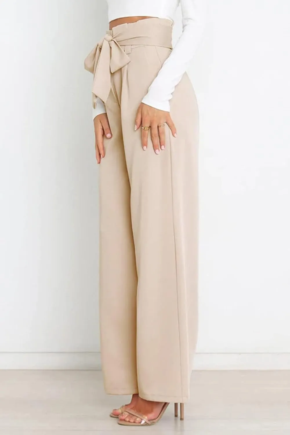 GUOLEZEEV High Waist Wide Leg Pants for Women Business Casual Outfits Dress Pants