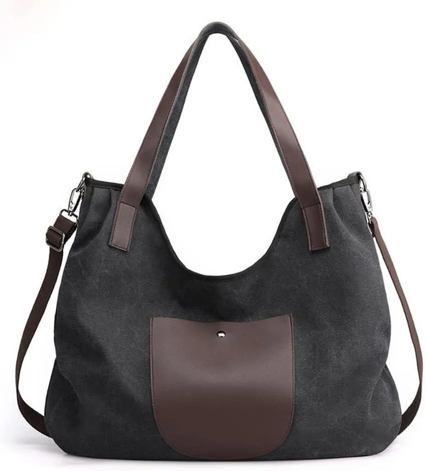 Hobo Shoulder Purse Roomy Crossbody Canvas Messenger Satchel Tote Purse Tote Handbag for Women