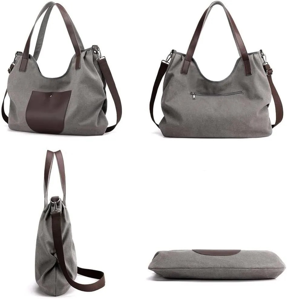 Hobo Shoulder Purse Roomy Crossbody Canvas Messenger Satchel Tote Purse Tote Handbag for Women