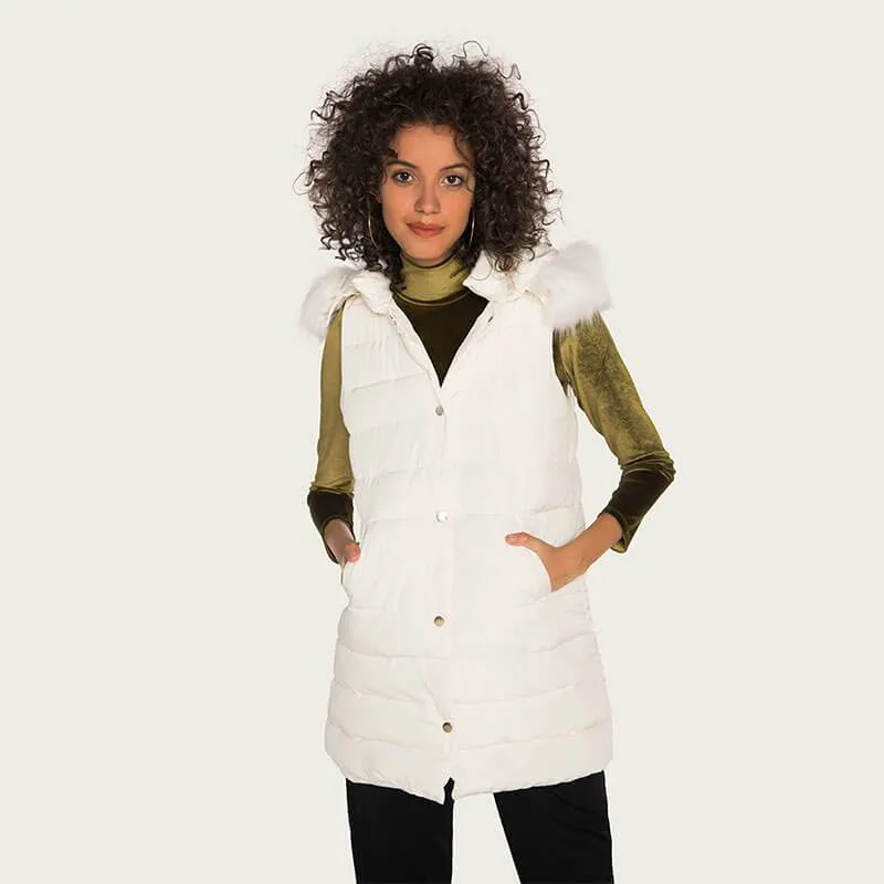 Hooded Midi Padded Gilet