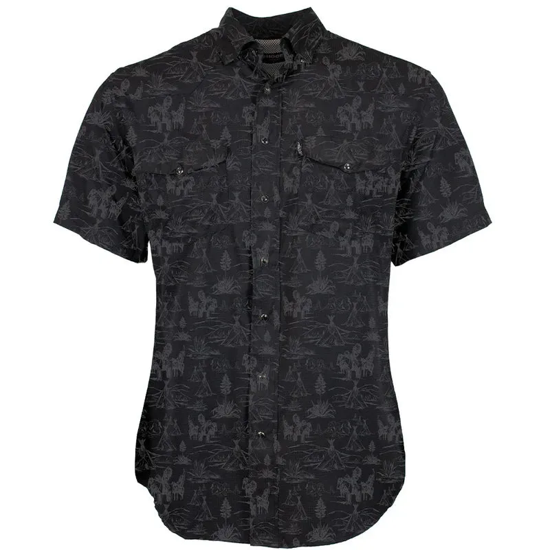 Hooey "Sol" Black Print Pearl Snap Men's Shirt