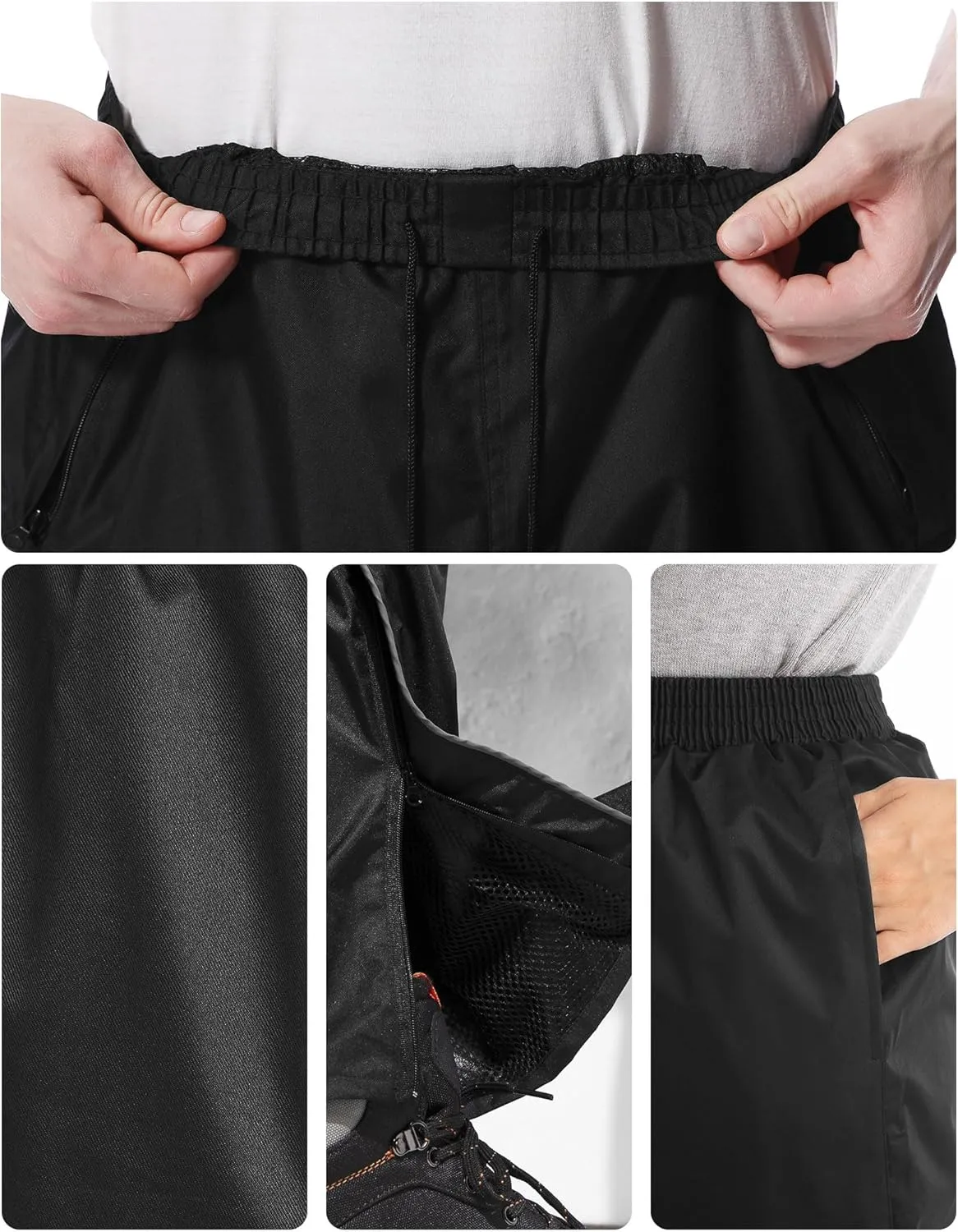 iCreek Women's Rain Pants Waterproof Rain Over Pants Hiking Pants Windproof Lightweight Outdoor for Golf, Fishing