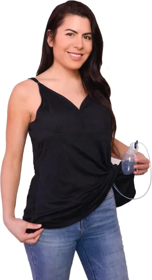 Inspired Comforts Women's Mastectomy Camisole Top with Drain Pockets & Removable Bra Cups
