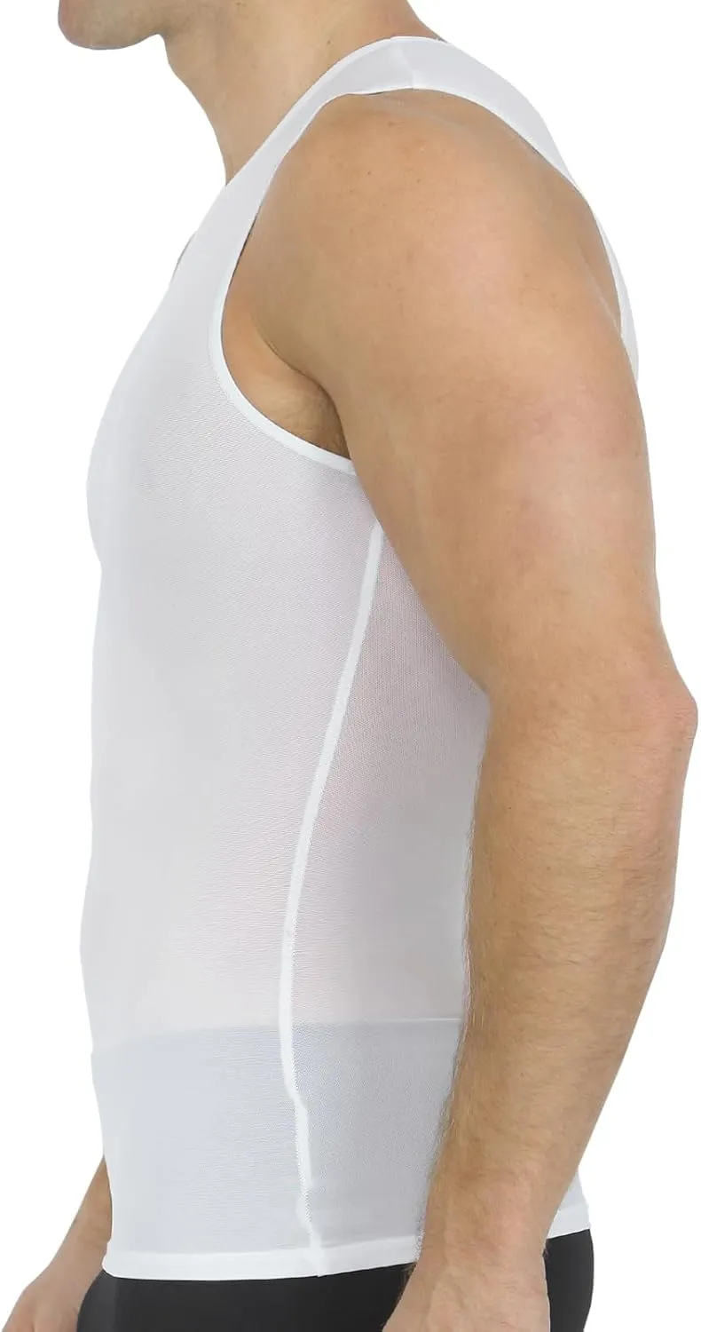 Insta Slim - Made in USA - Mens Compression Sleeveless Crew-Neck Slimming Shapewear Body Shaper with Tummy Control