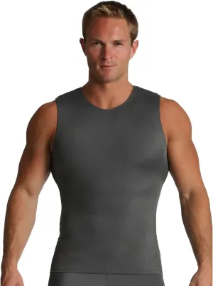 Insta Slim - Made in USA - Mens Compression Sleeveless Crew-Neck Slimming Shapewear Body Shaper with Tummy Control