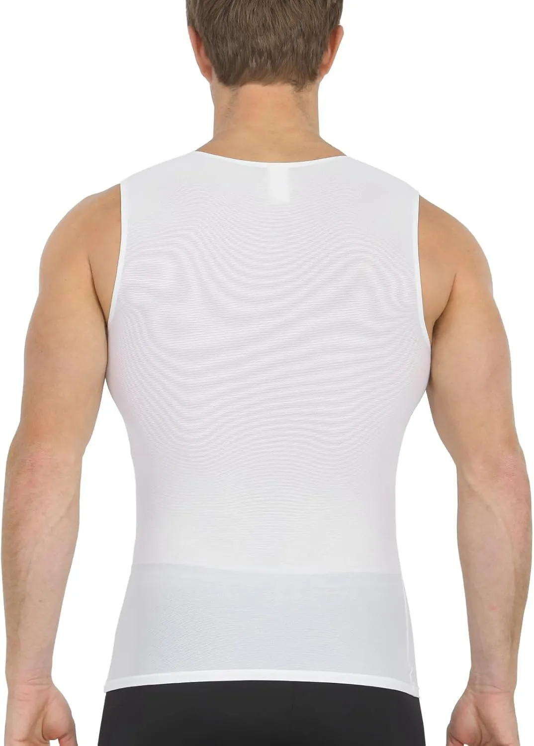 Insta Slim Mens Compression Sleeveless V Neck Muscle Shirt- Slimming Body Shaper Undershirt