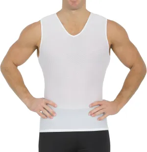 Insta Slim Mens Compression Sleeveless V Neck Muscle Shirt- Slimming Body Shaper Undershirt