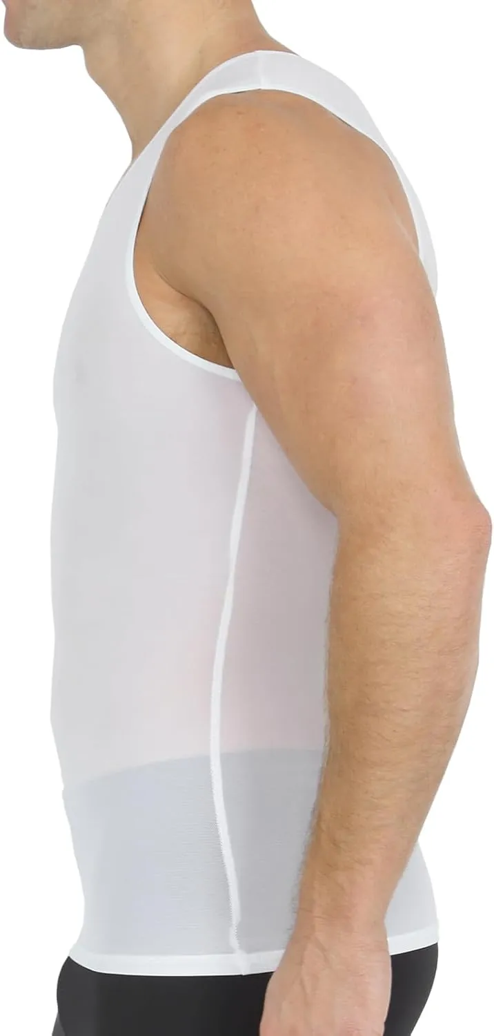 Insta Slim Mens Compression Sleeveless V Neck Muscle Shirt- Slimming Body Shaper Undershirt