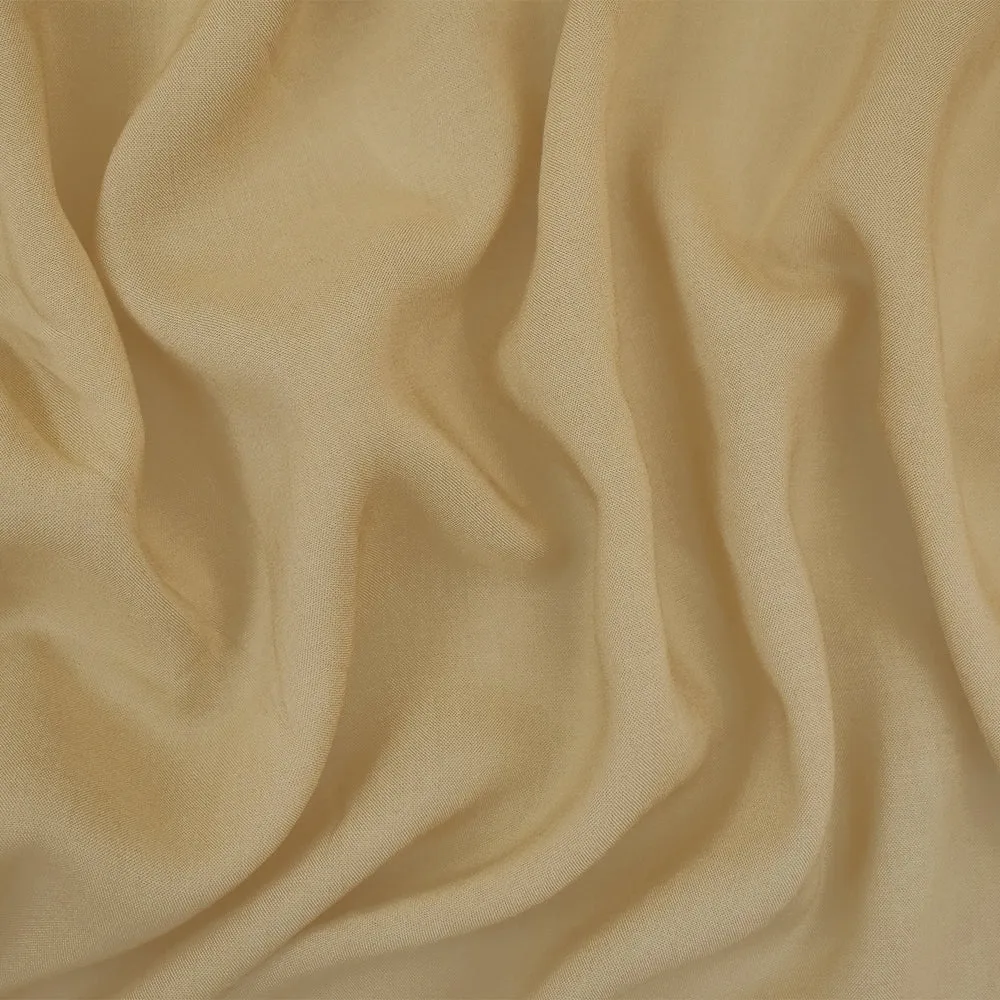 Khaki Beige Solid Challis Woven Fabric