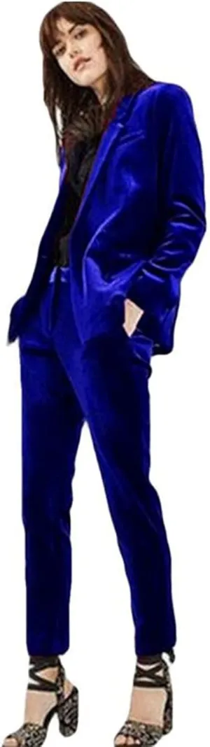 LIBODU Velvet Women Tuxedos Wedding Pantsuits Party Wear Suits Formal Business Suits