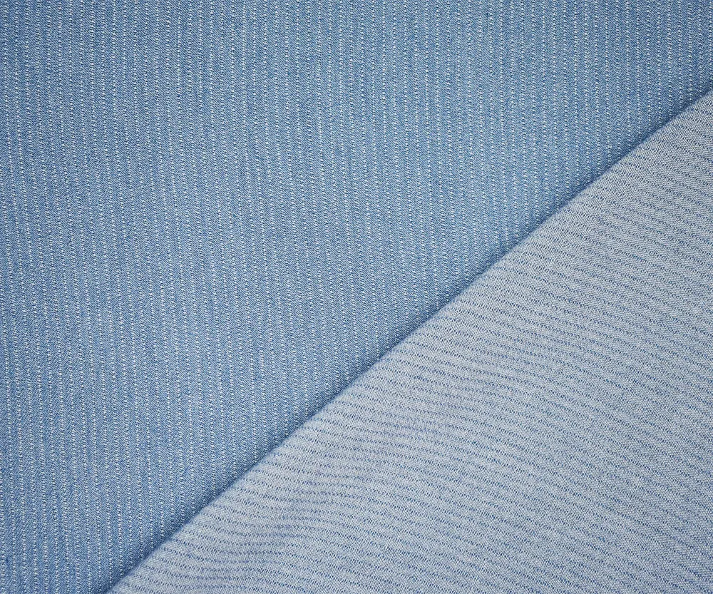 Light Blue-White Famous Designer Cotton Dot Pin Stripe Dobby Woven Fabric