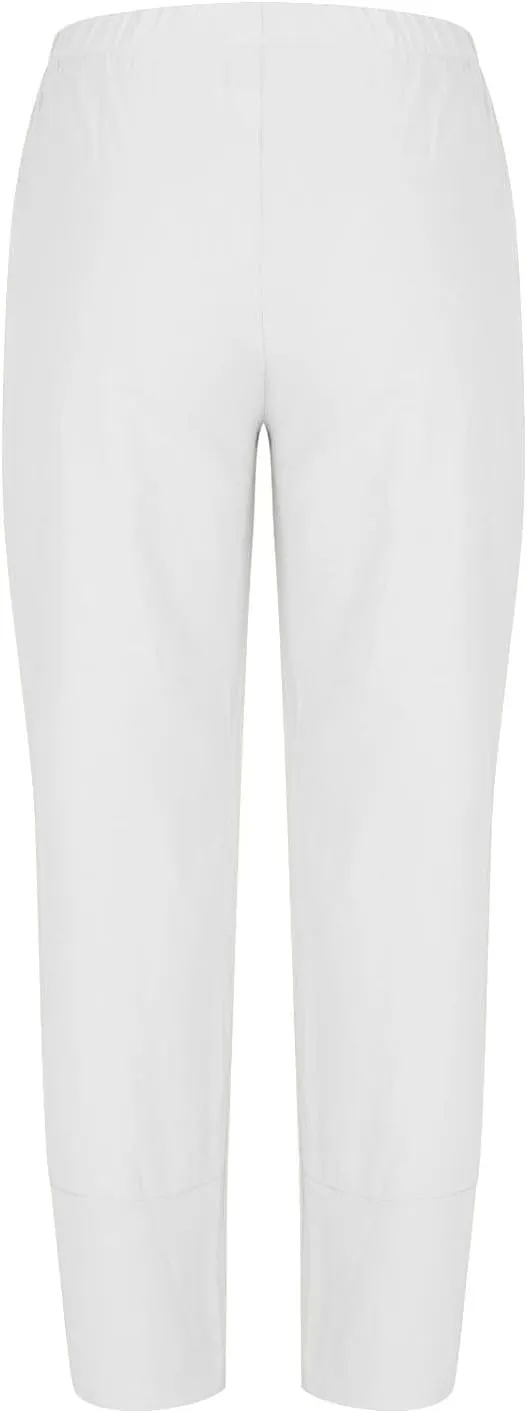 Linen Pants for Women Pleated Womens Summer Pants with Pockets Casual Elastic Waist Lantern Slacks Loose Fit Trousers