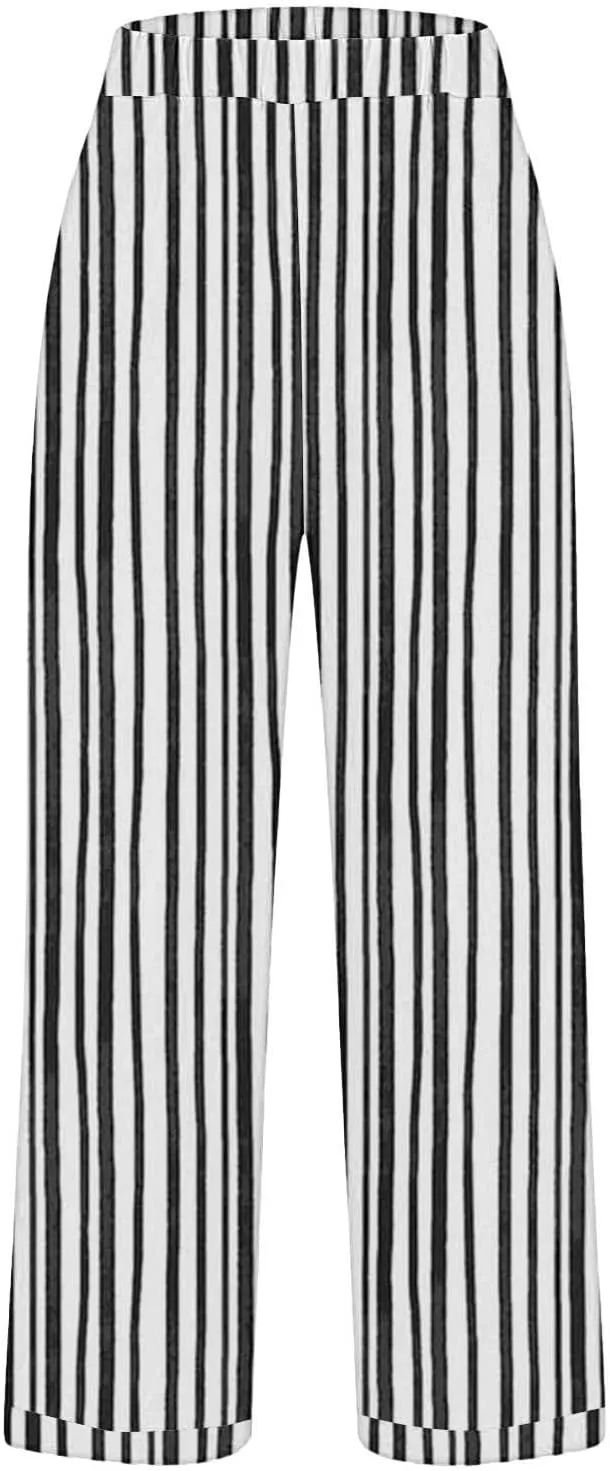 Linen Pants Women Summer Plus Spring Plus Size Ankle Linen Pants Pull On Palazzo Pants Dressy Outfit