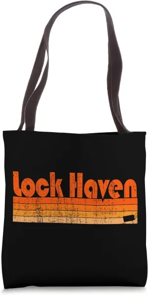 Lock Haven, Pennsylvania Retro 80s Style Tote Bag