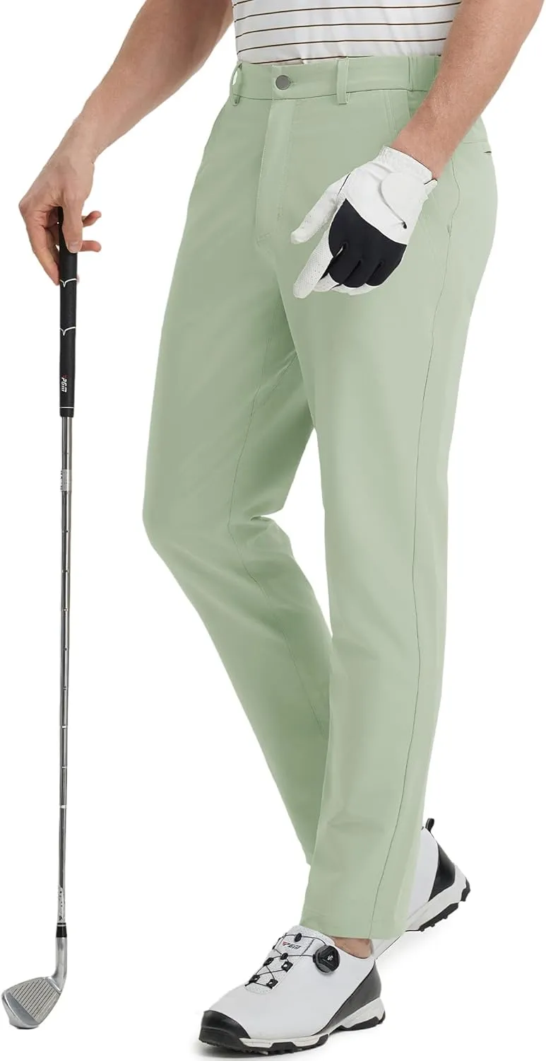 M MAELREG Golf Pants Men Lightweight with 5 Pockets - 30"/32"/34" Stretch Water-Resistant Casual Flat Front Mens Dress Pants