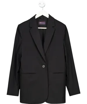 M&S Black Relaxed Single Breasted Blazer UK 12