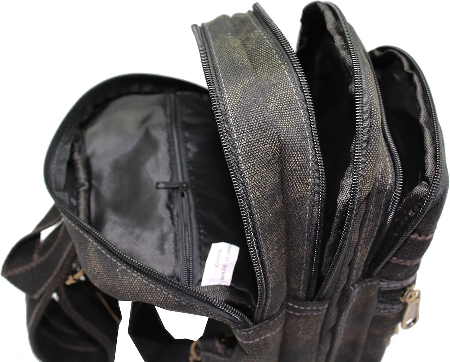 Medium Size Backpack for Women Black Canvas Convertible to Sling bag Chest Bag Anti Theft Shoulder Bag Casual Daypack Multi Pocket