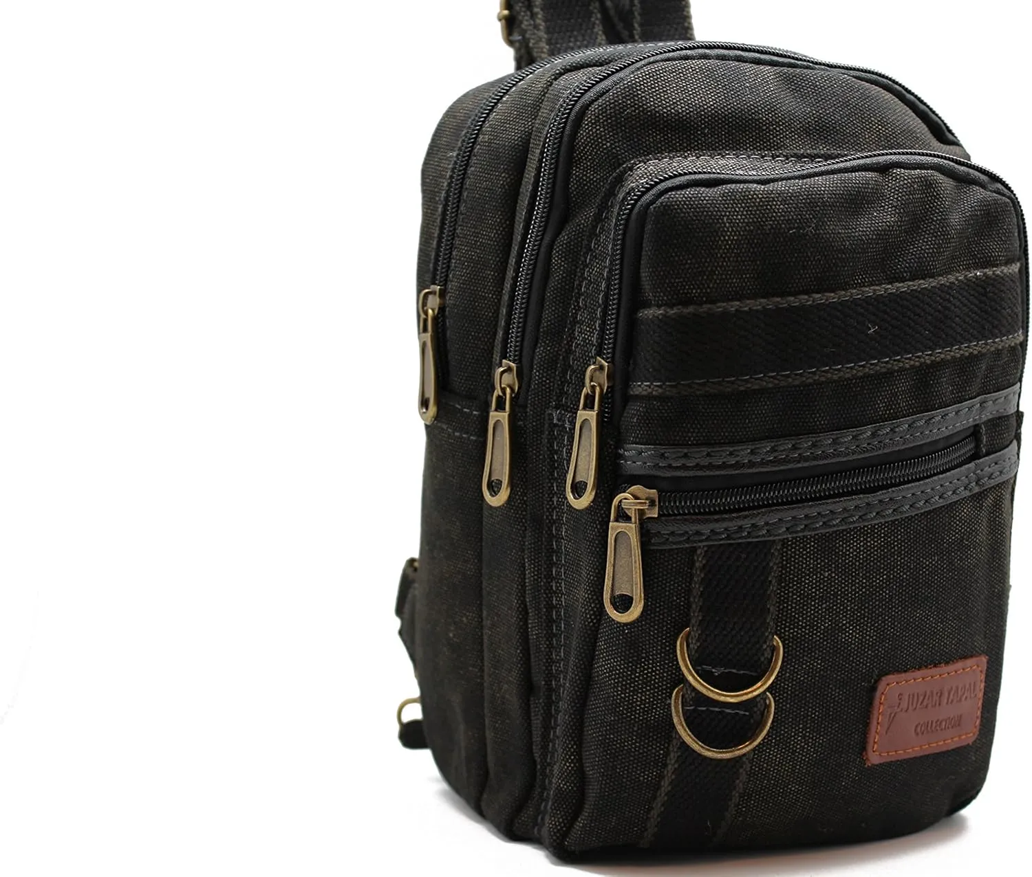 Medium Size Backpack for Women Black Canvas Convertible to Sling bag Chest Bag Anti Theft Shoulder Bag Casual Daypack Multi Pocket