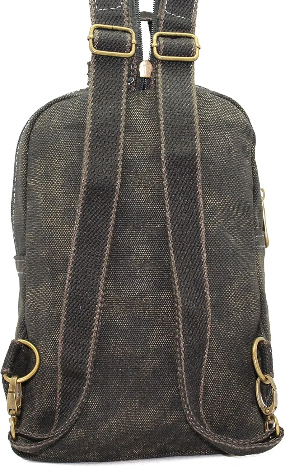 Medium Size Backpack for Women Black Canvas Convertible to Sling bag Chest Bag Anti Theft Shoulder Bag Casual Daypack Multi Pocket