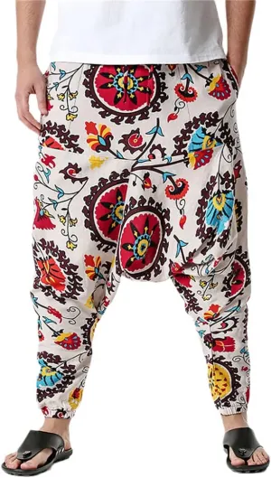 Men Yoga Loose Style Harem Pants Streetwear Hip-Hop Wide Leg Trousers Vintage Aladdin Pants
