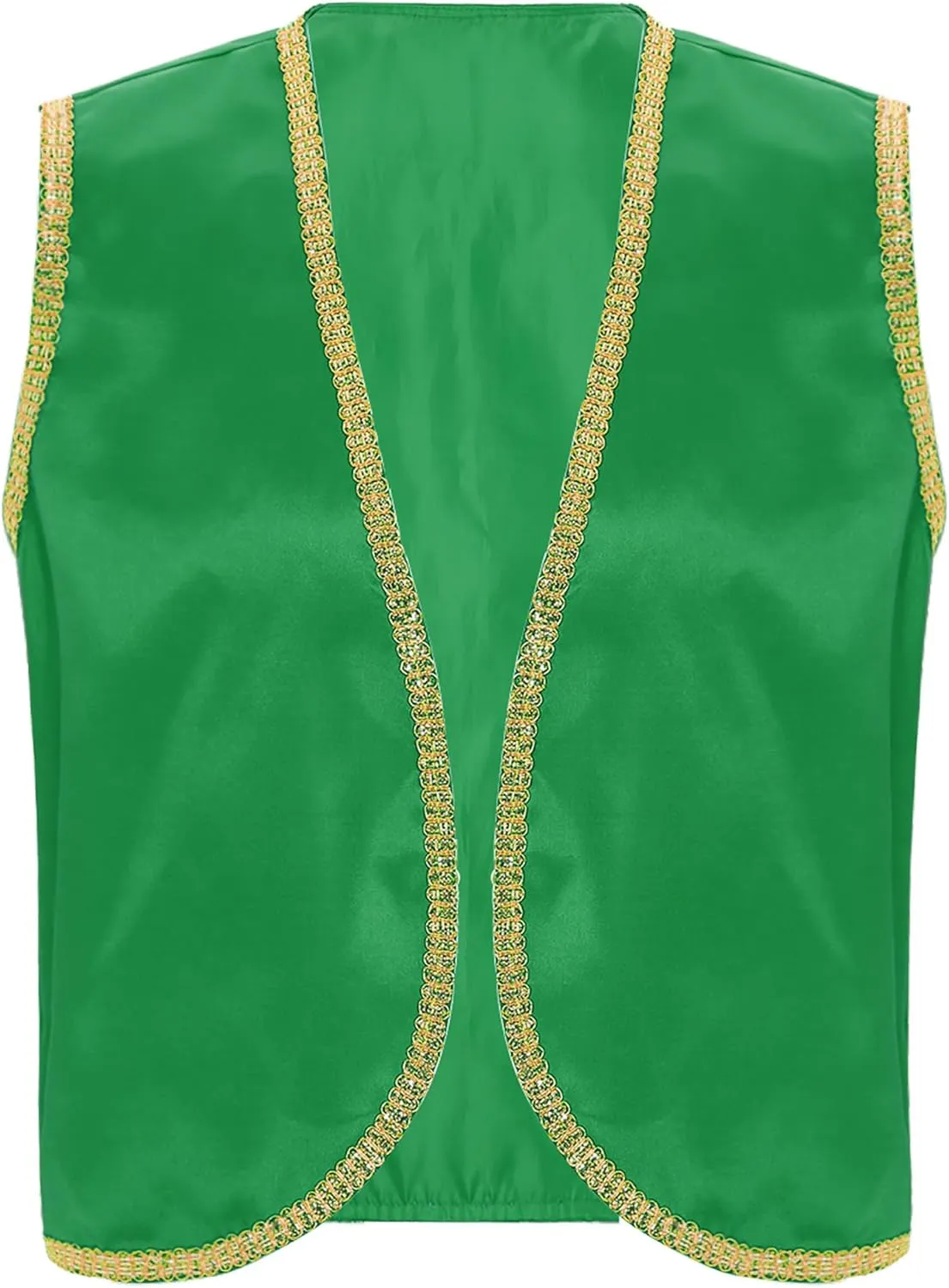 Mens Arabian Prince Costume Cosplay Street Rat Halloween Outfit Sleeveless Satin Vest Waistcoat with Harem Pants