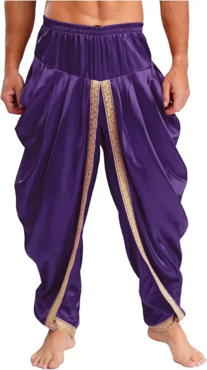 Men's Casual Harem Pants Palazzo Trousers Tribal Arabic Halloween Cosplay Pants Hippie Trousers