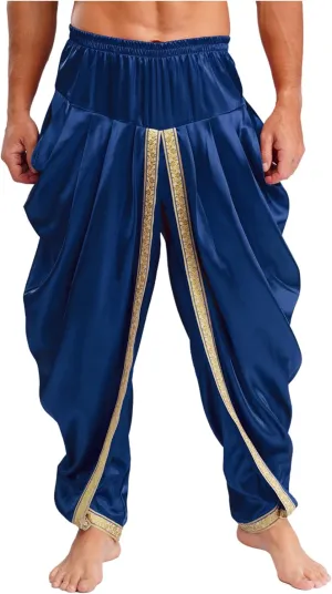 Men's Casual Harem Pants Palazzo Trousers Tribal Arabic Halloween Cosplay Pants Hippie Trousers