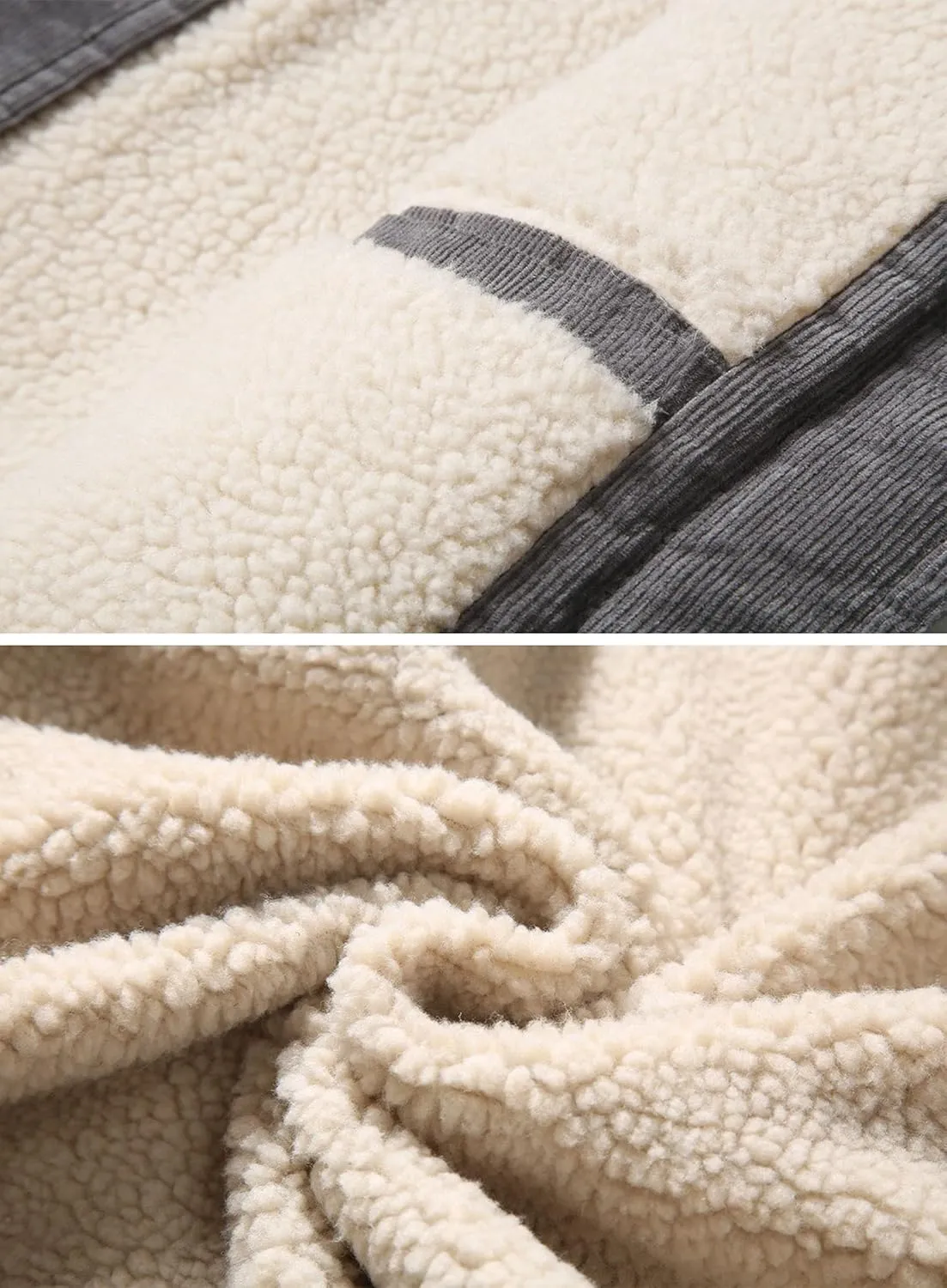 Men's Casual Sherpa Lined Corduroy Jacket Winter Coat